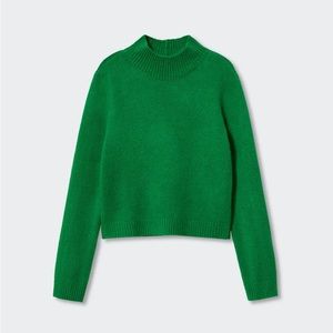 Mango Green High Collar Sweater (Size S)